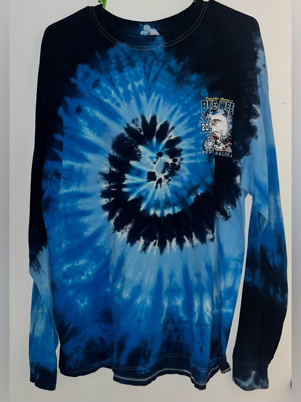 Source Unknown Blue and Black Tie-Dye Long Sleeve Shirt